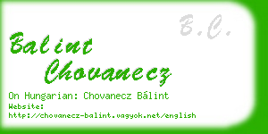 balint chovanecz business card